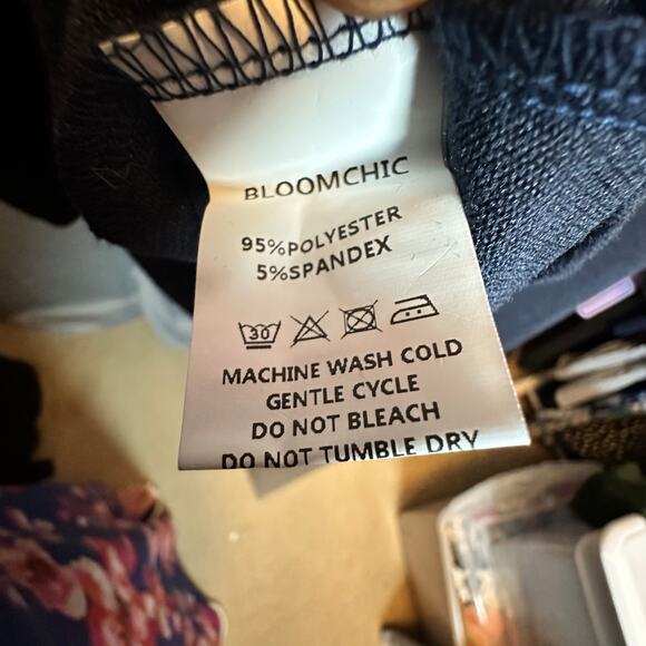 Size 28 5x Plus Size BloomChic Blue Off Shoulder Button Detail Stretchy Sweater - Picture 6 of 8